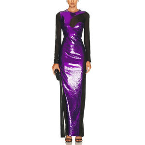 Tom Ford Dramatic Purple Cutout Sequin Gown Size US XS